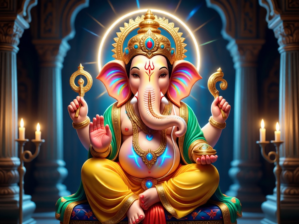 AI style transfer from photo to Ganesh Ji art