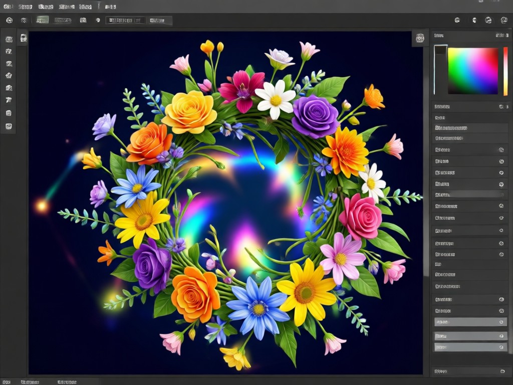 AI flower crown blended naturally with hair