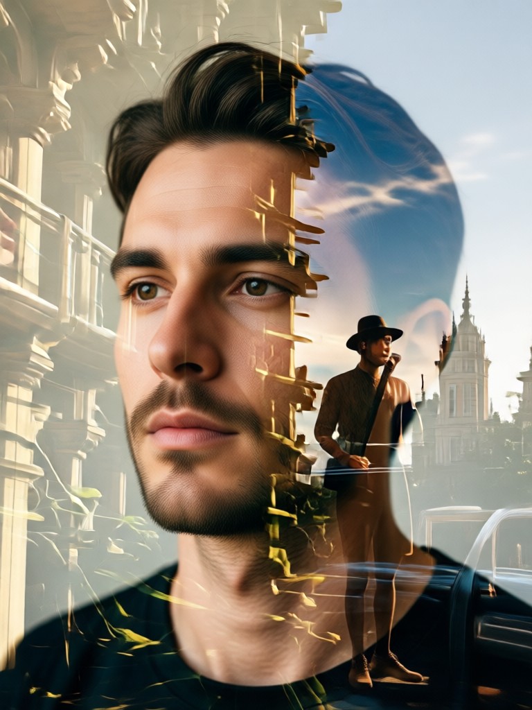 Mobile app interface for double exposure generator