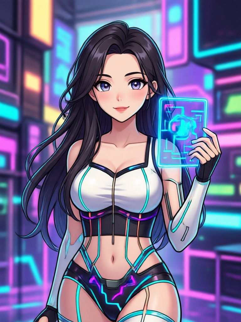 Anime style AI girlfriend design