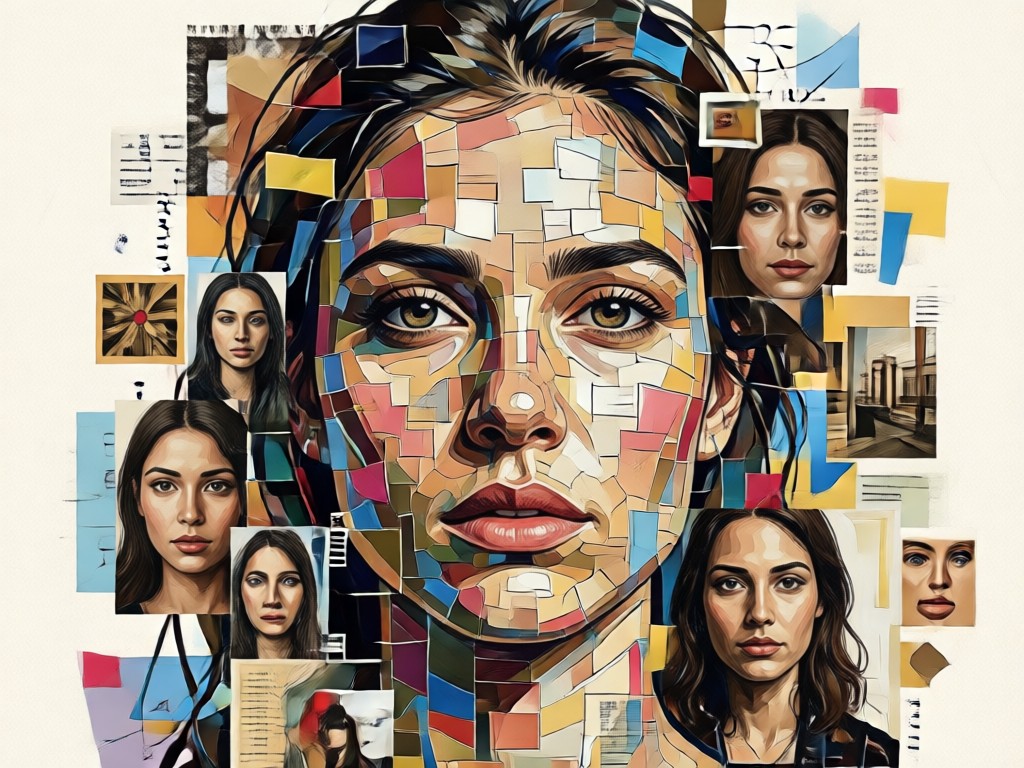 AI enhanced and blended portrait collage