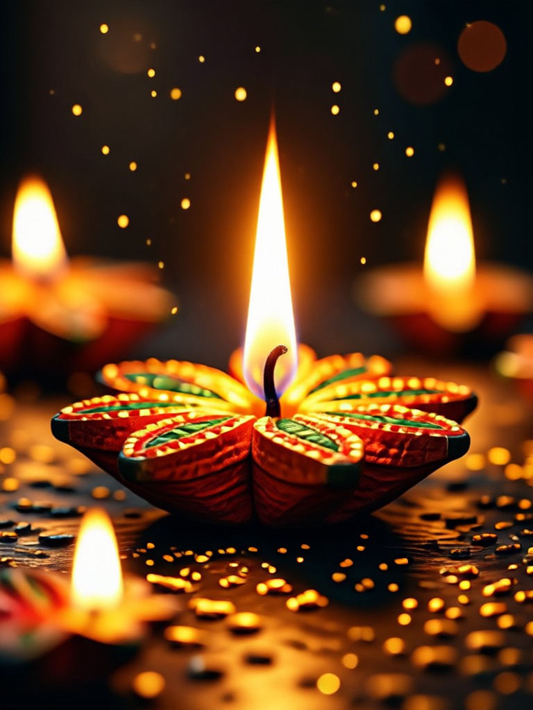 Cityscape at night transformed with AI virtual Diwali fireworks