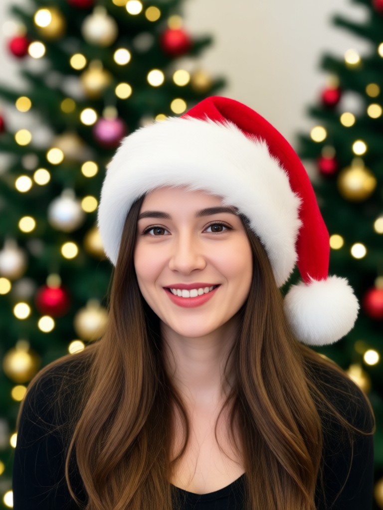Pet wearing a Christmas hat AI filter