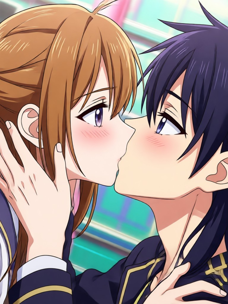 Momen ciuman romantis komedi anime