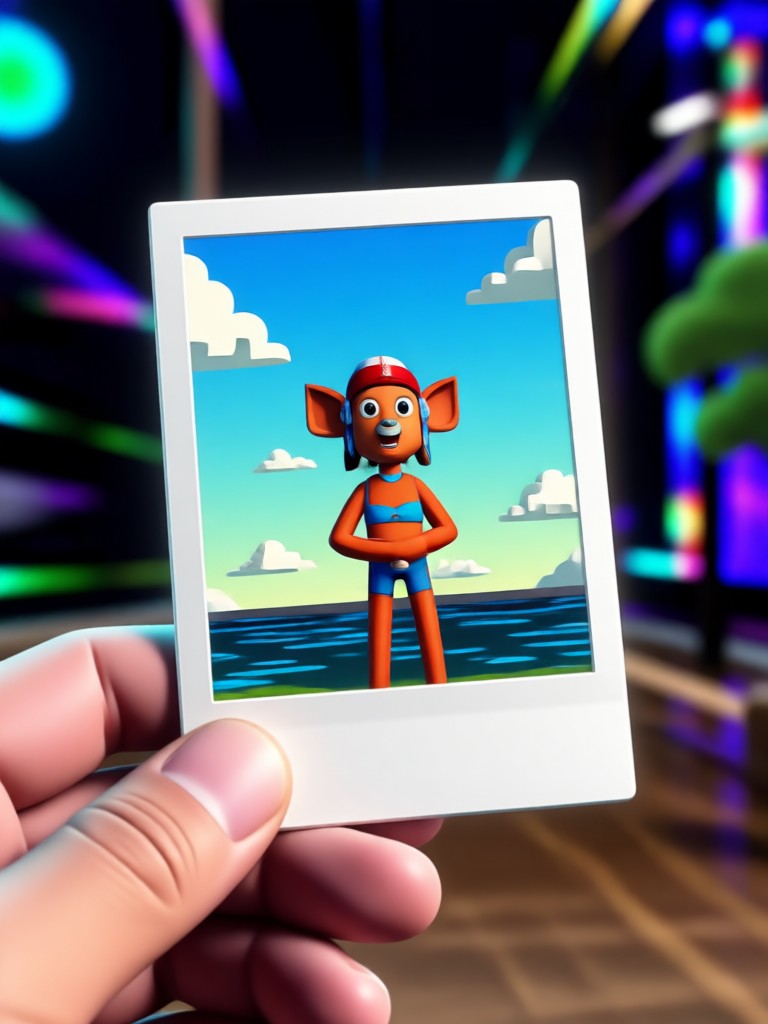 Portrait photo turned into 3D polaroid video