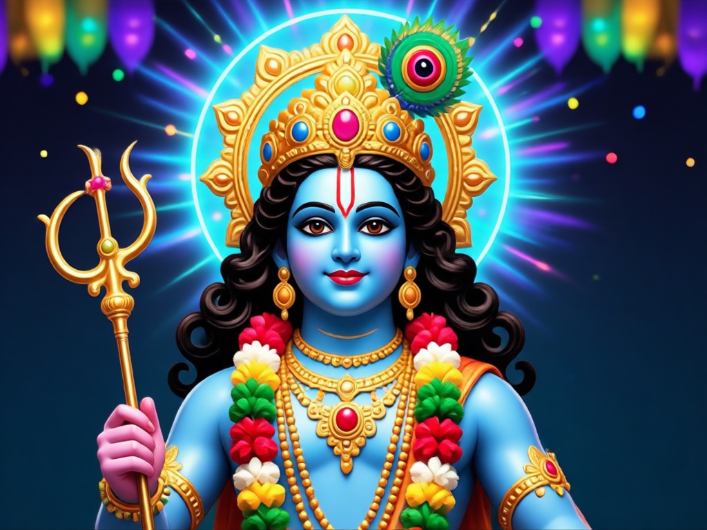 Gallery of different Krishna AI art styles