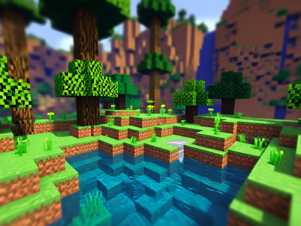 Comparison showing manual vs AI generated Minecraft art