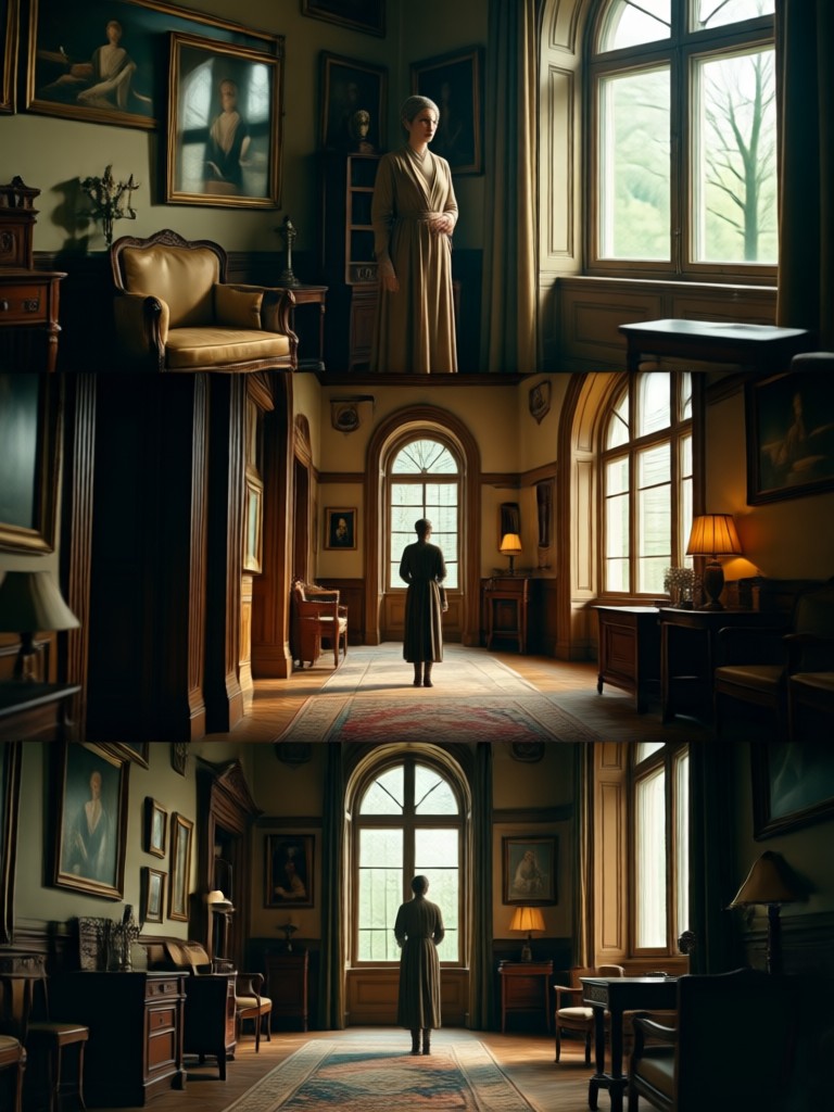 Filmposter-Stil-Bearbeitung mit Titeltext und stilisiertem Hintergrund
