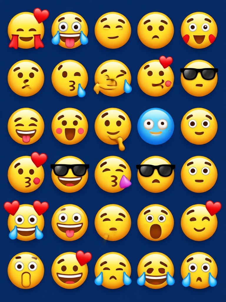 Kawaii chibi emoji with big eyes
