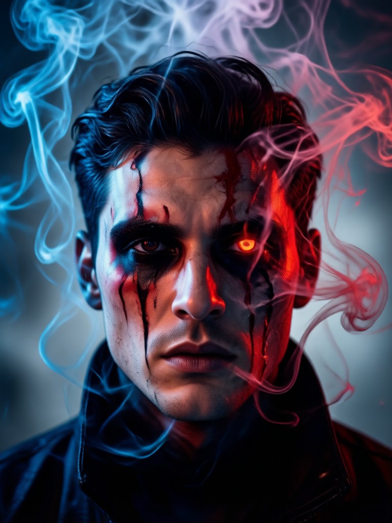 Colorful Nebula Smoke Portrait