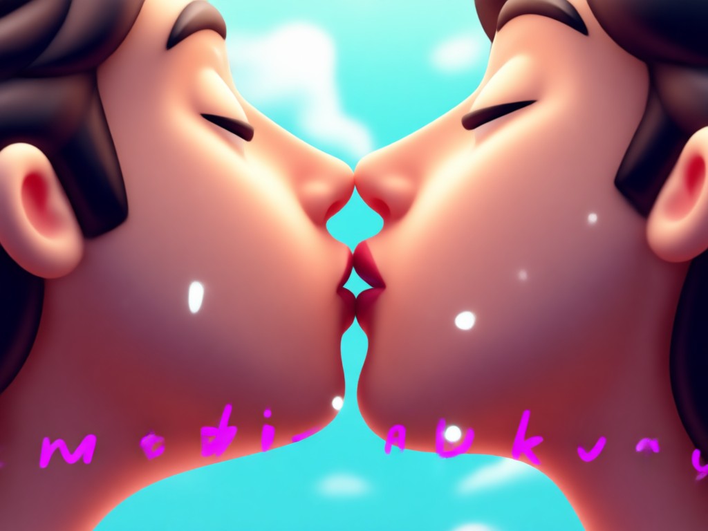 바이럴 소셜 미디어 키스 애니메이션