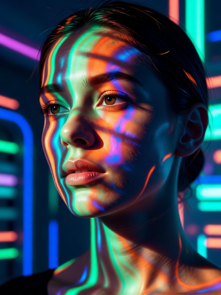 Hard light dramatic shadow AI art creation