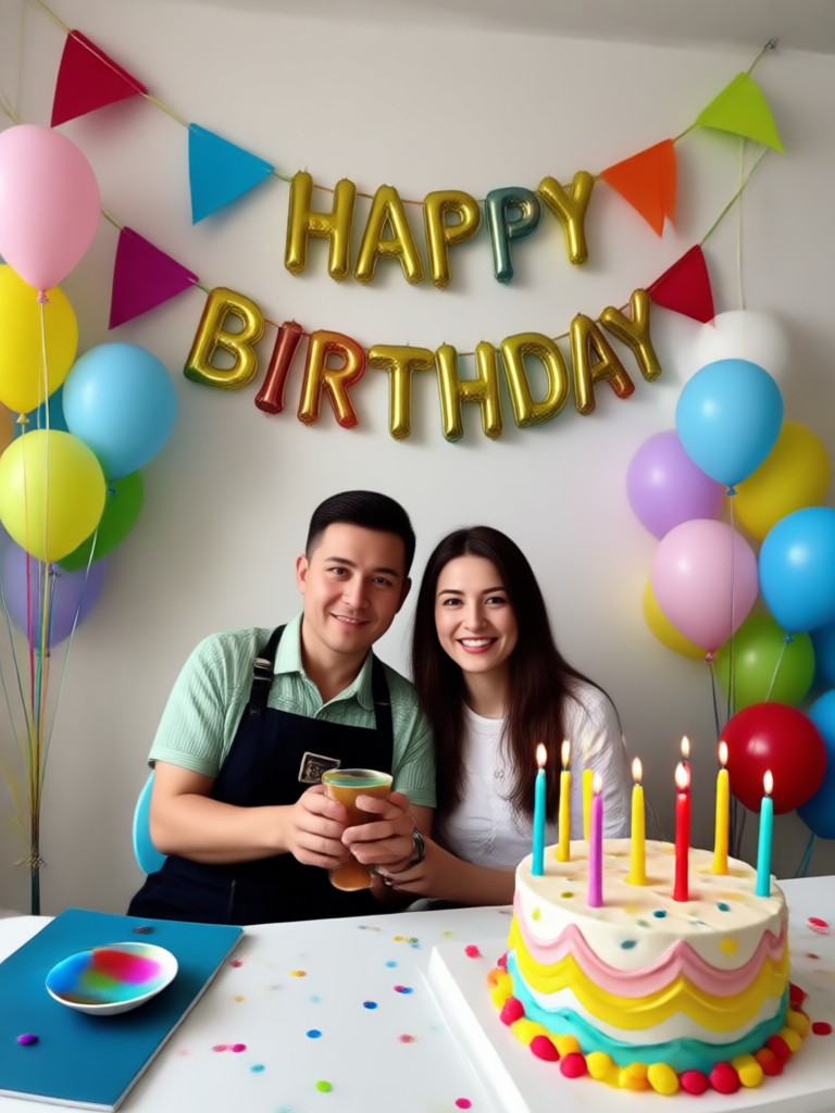 Birthday video message with animated love notes