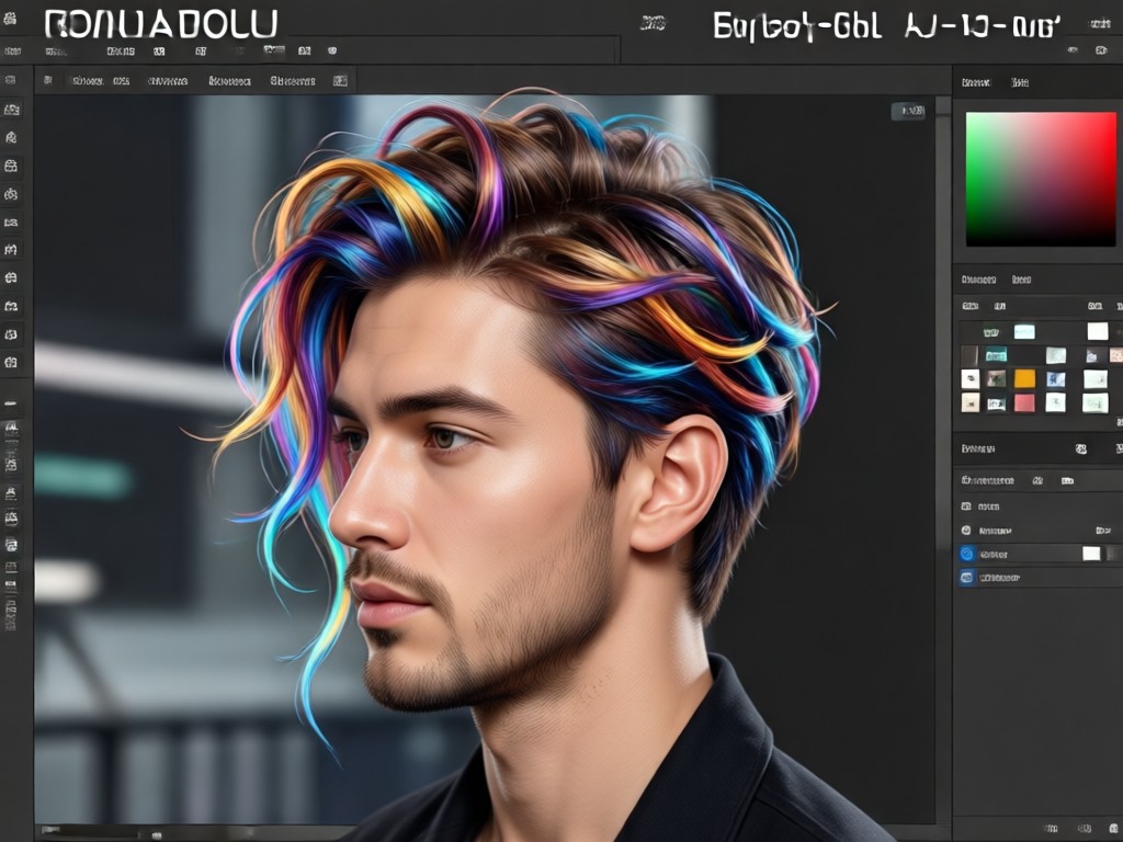 Rendering AI warna dan tekstur rambut realistis