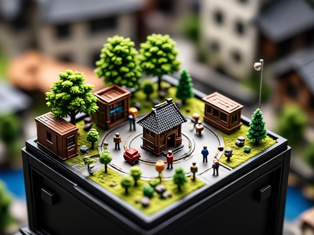 Vibrant miniature town generated by AI