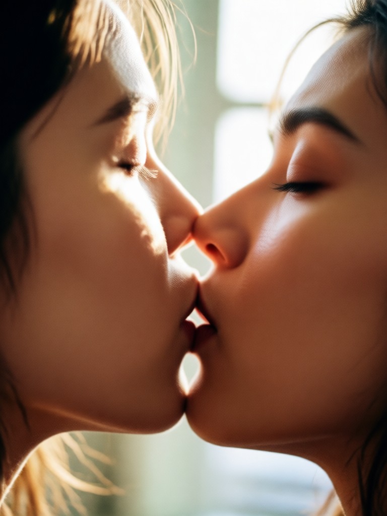 기념일 침대 곁 키스 AI 이미지