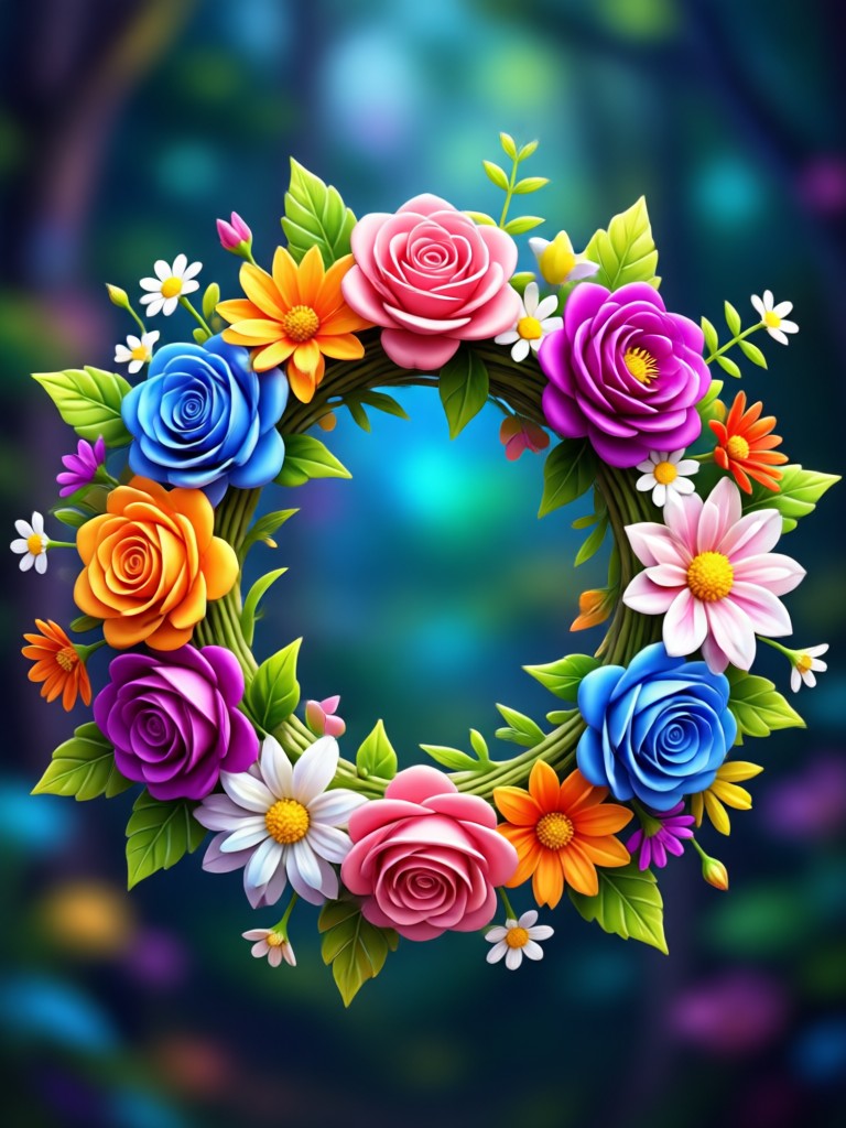 AI generated flower crown added to a portrait