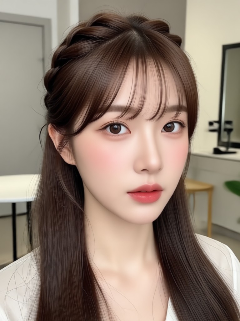 Mobile app showing Korean hairstyle AI try on