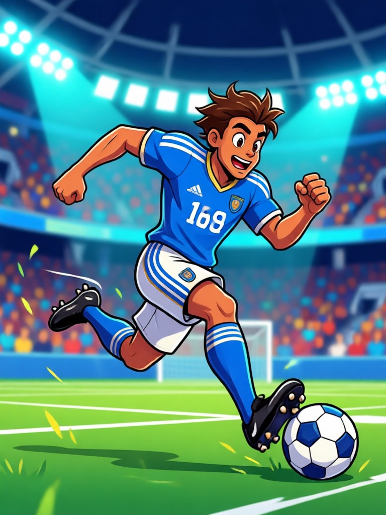 Soccer player dribbling animation clip