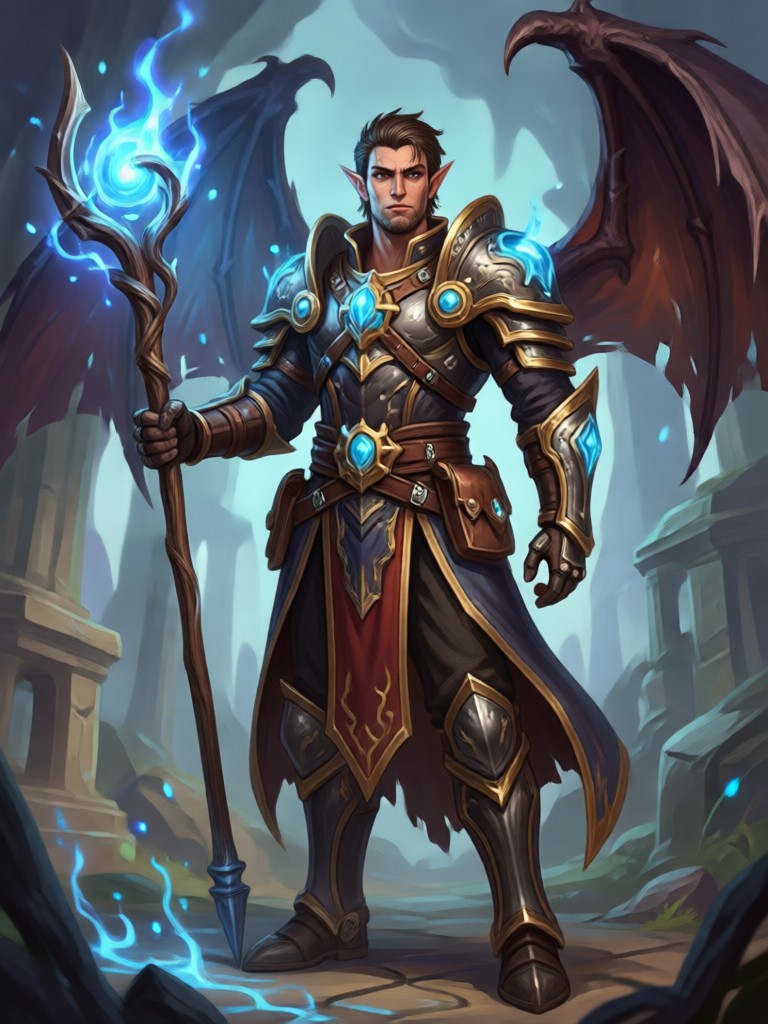 Fantasy AI portrait of a Human Sorcerer
