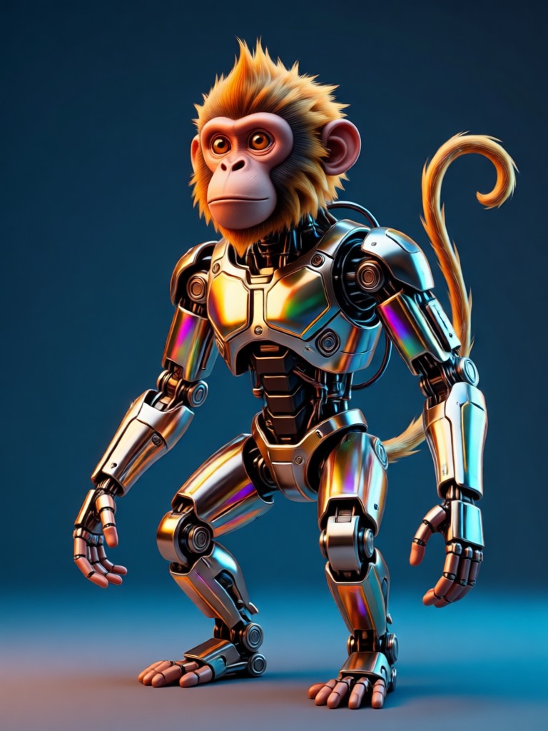 Watercolor painting style monkey art