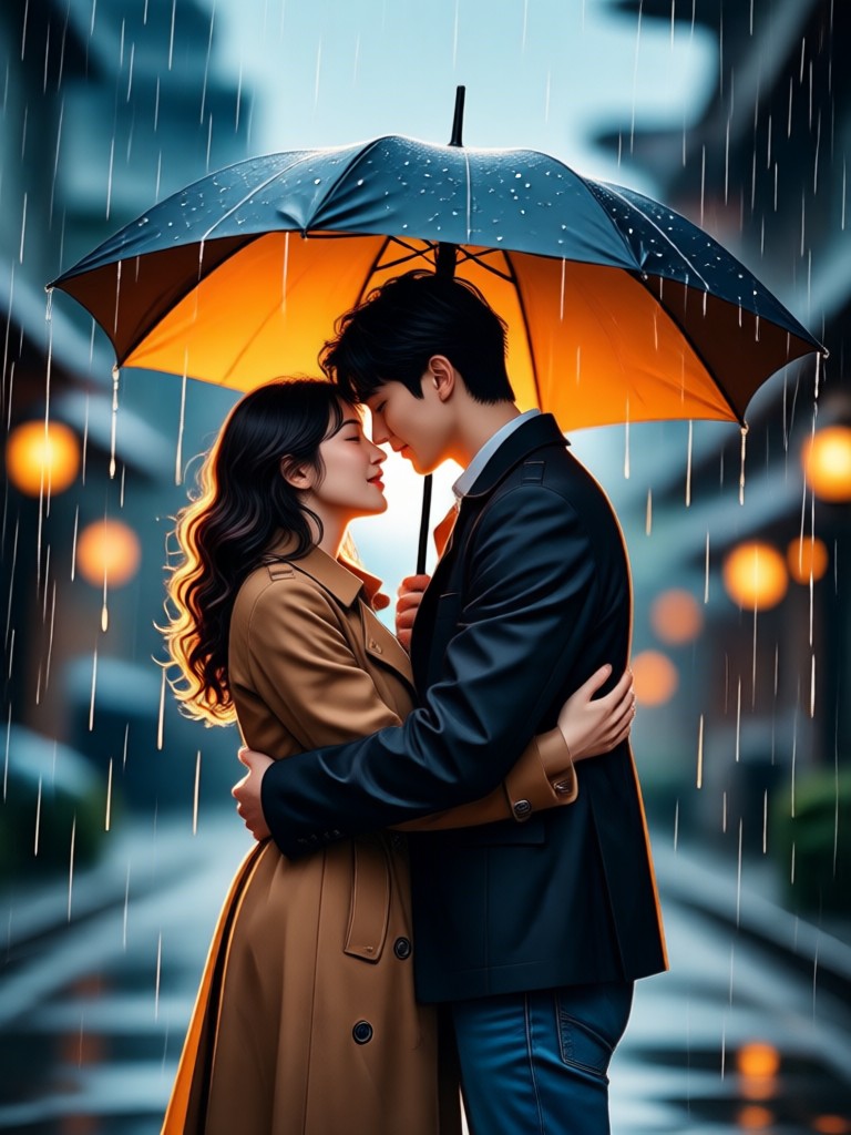 Dreamy embrace animation with background motion