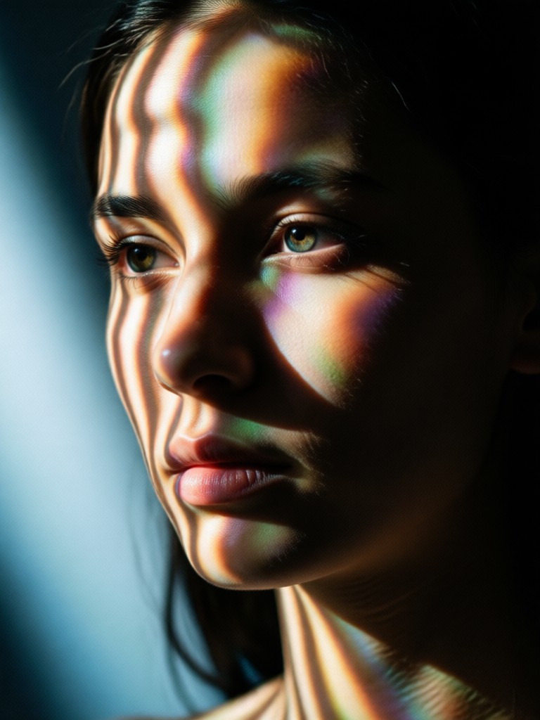 Candlelit intimate AI light and shadow portrait