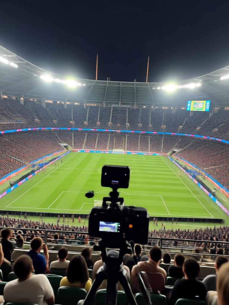 AI stadium camera capture effect before and after comparison