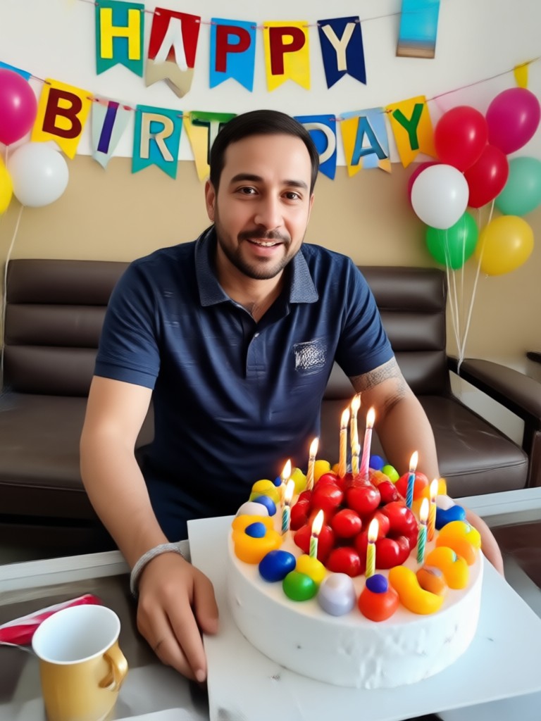 Birthday video combining old and new family photos