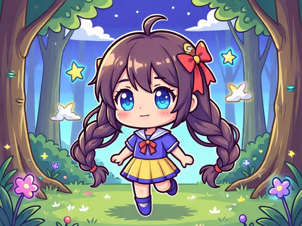 Usuário criando um avatar chibi no celular