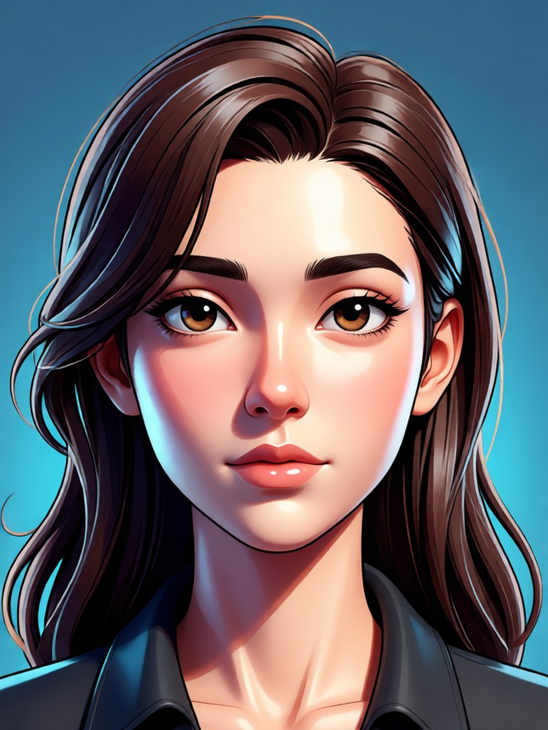 3D comic portrait with dynamic lighting