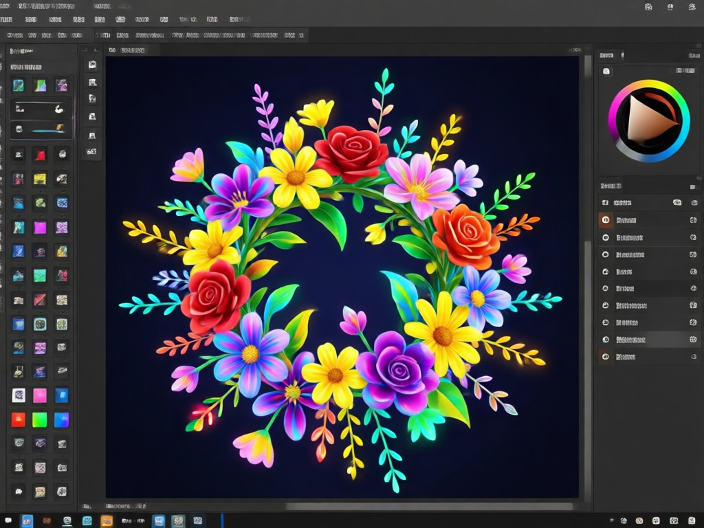 Corona de flores por IA colocada perfectamente sobre cabello ondulado