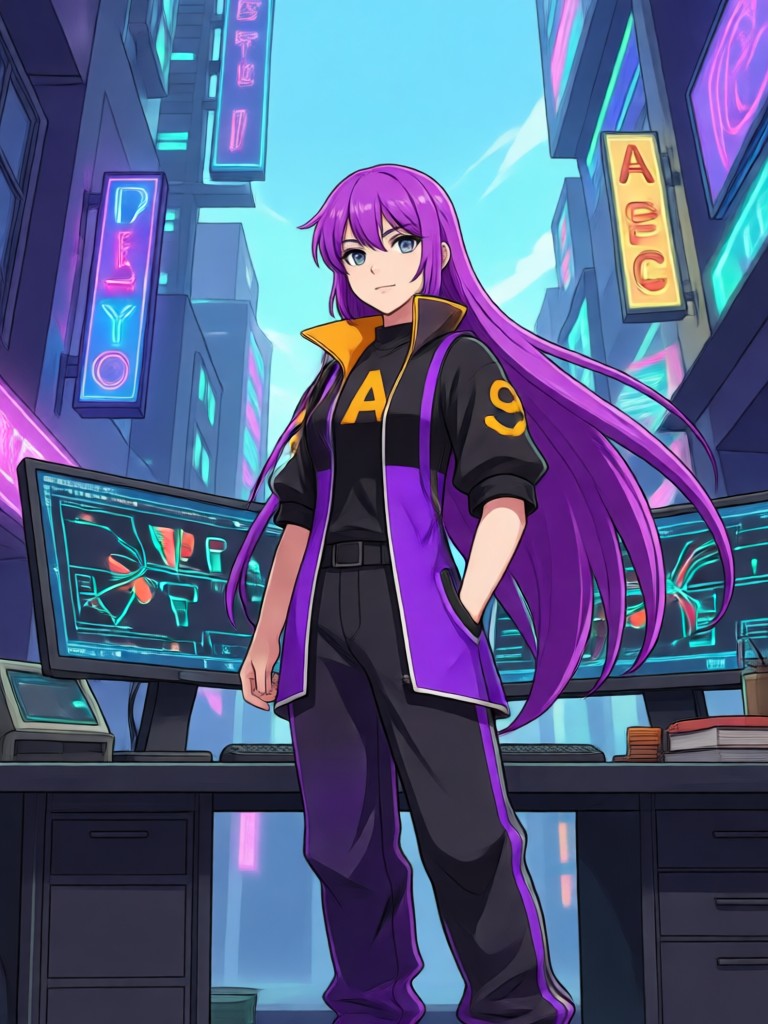 Detailed anime armor and weapon design