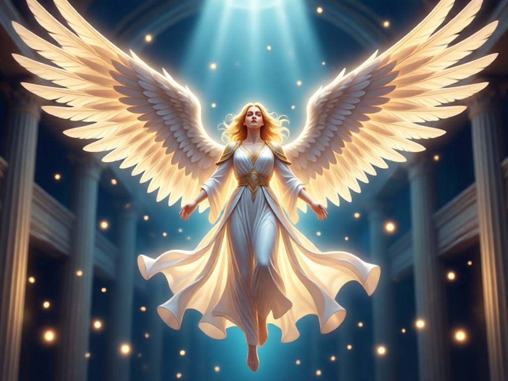 Comparison showing original photo and AI angel transformation