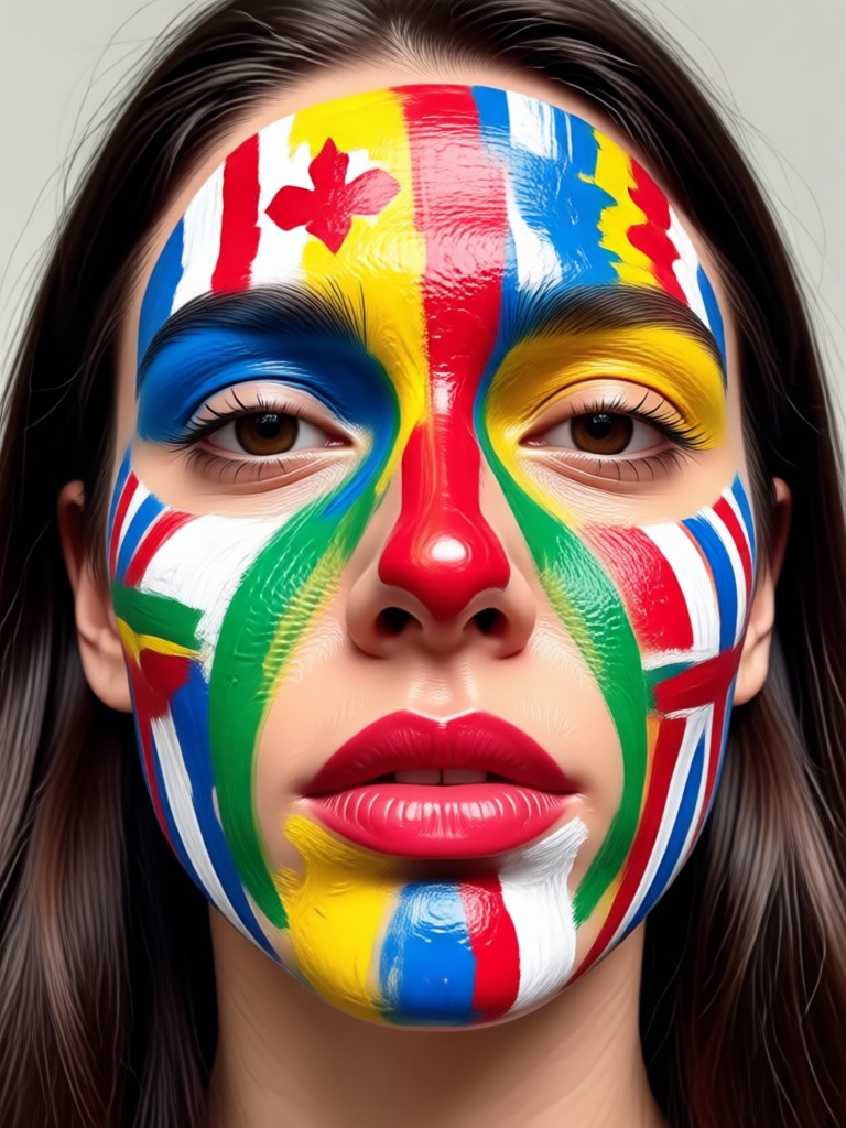 Japan rising sun flag inspired cheek design