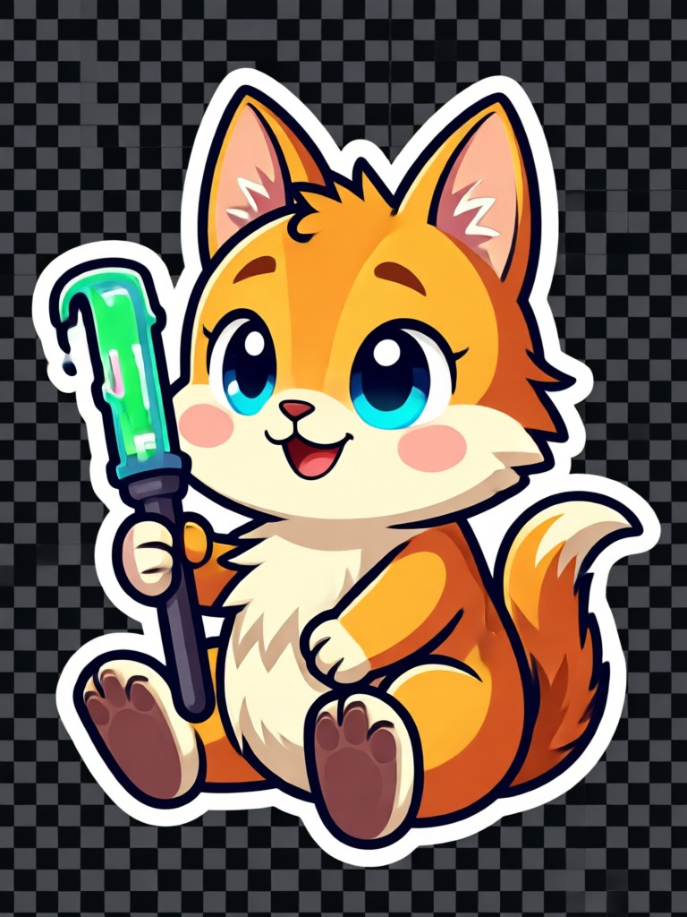 Desain stiker kustom yang dibuat AI