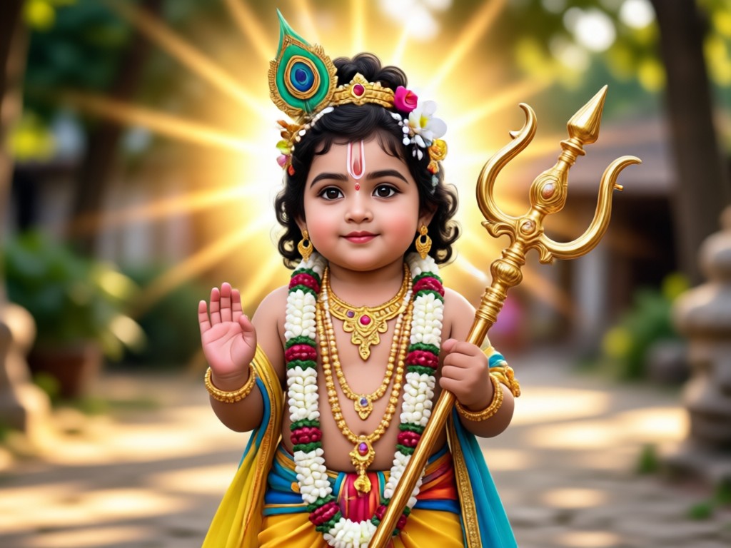 Festive Janmashtami baby Krishna photo generation