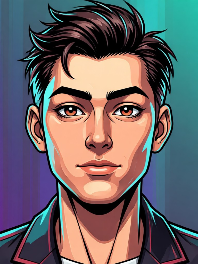 Retrato 3D em quadrinhos de uma jovem com óculos