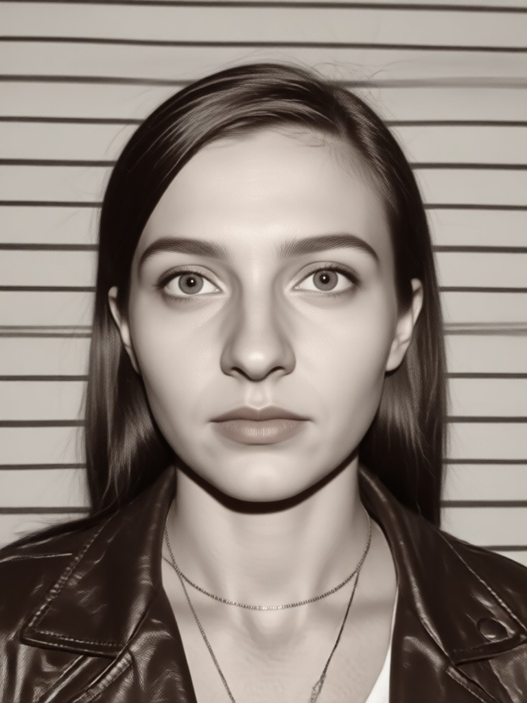 Schwarz-Weiß-Vintage-Mugshot-Stil