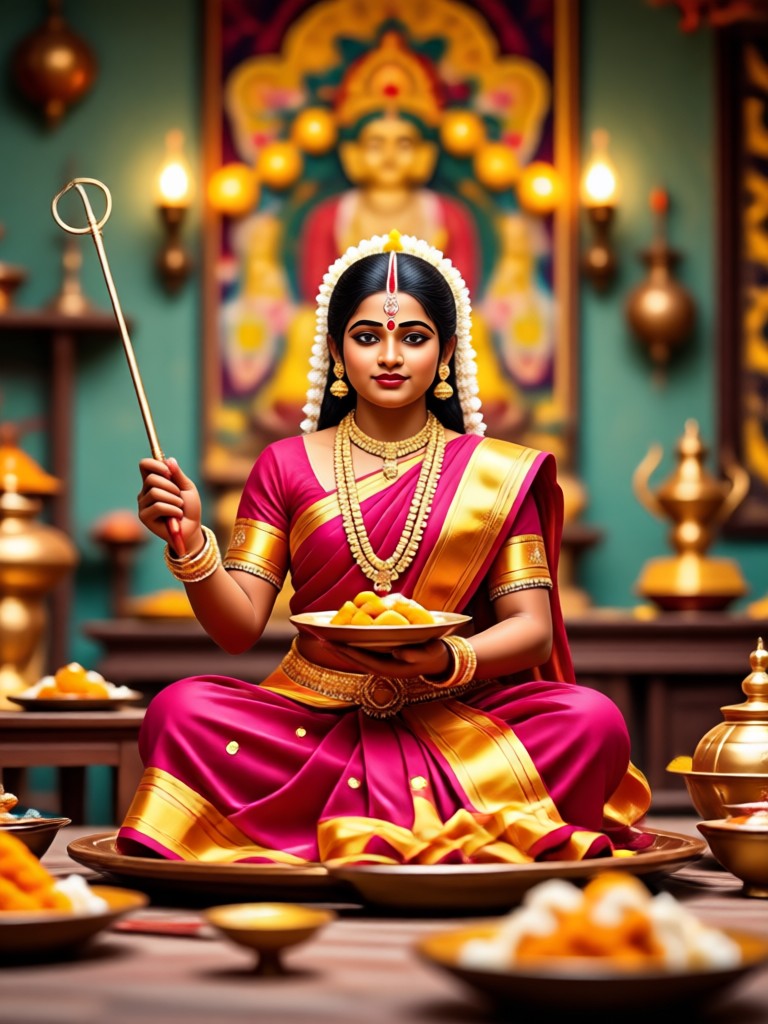 Family Varalakshmi Vratham AI group photo