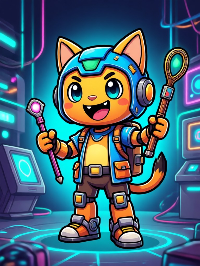 Anime-Style-Maskottchen für einen Streaming-Dienst