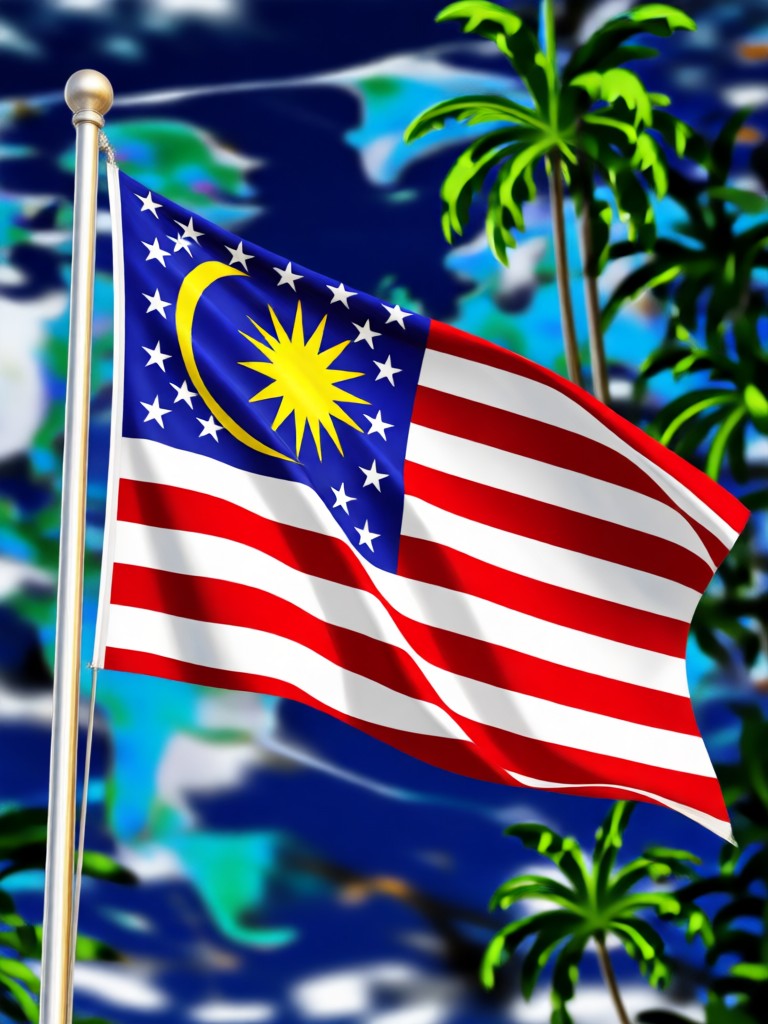Classic heraldic flag with animal symbol