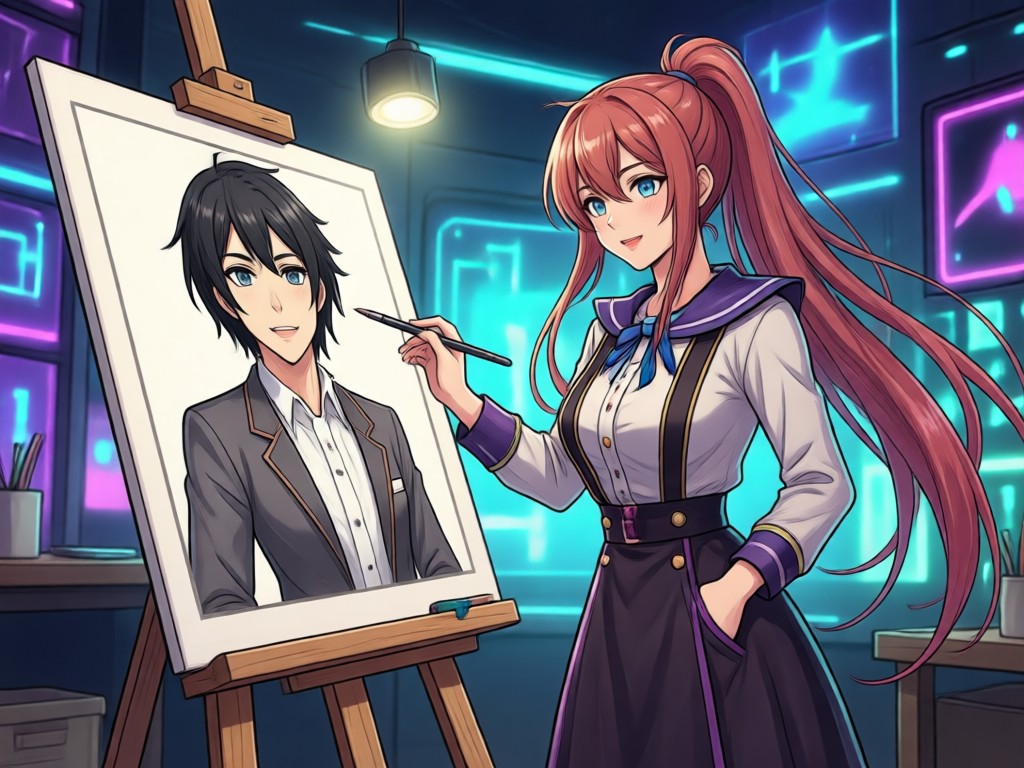 Collage of different anime art styles