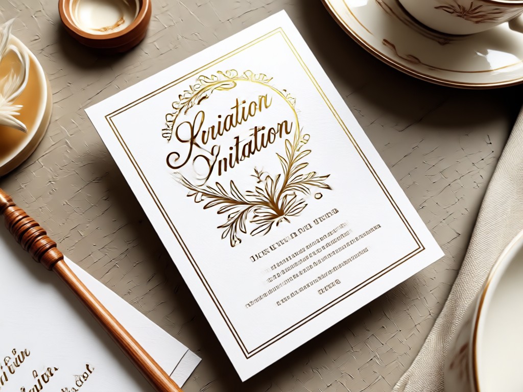 Pengantin pria dan wanita meninjau kartu undangan yang didesain AI