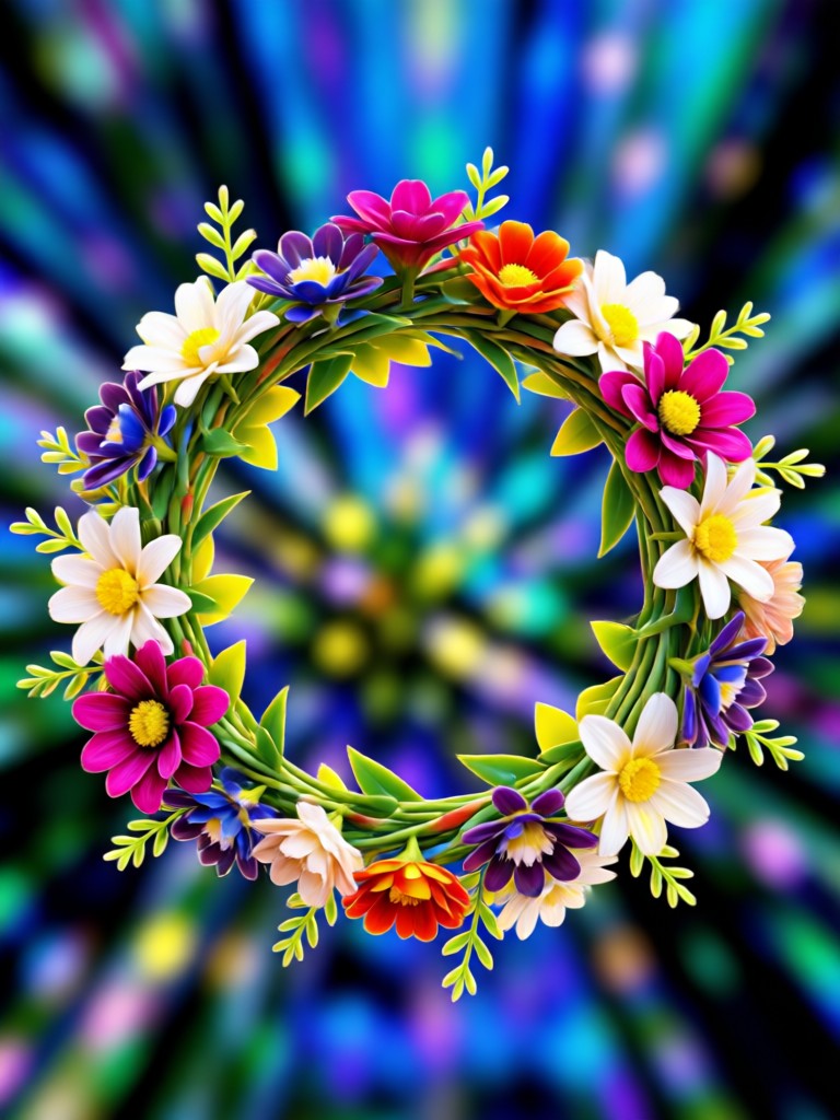 boho flower crown AI filter result