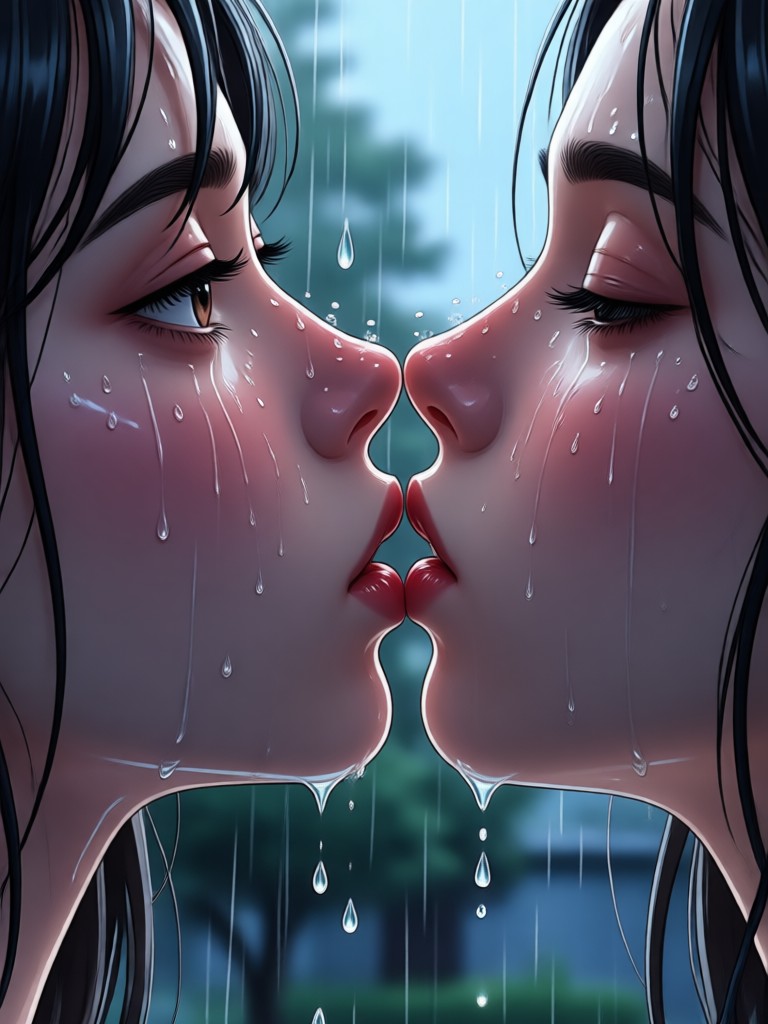 dradra app preview showcasing dreamy rainy kiss animation