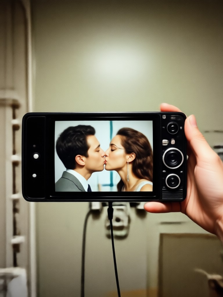 romantic slow motion vintage kiss ai video