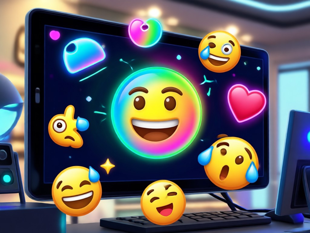 Gallery showing one face in multiple emoji art styles
