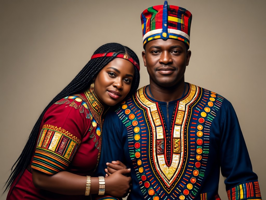 Traditional African couple poses and gestures