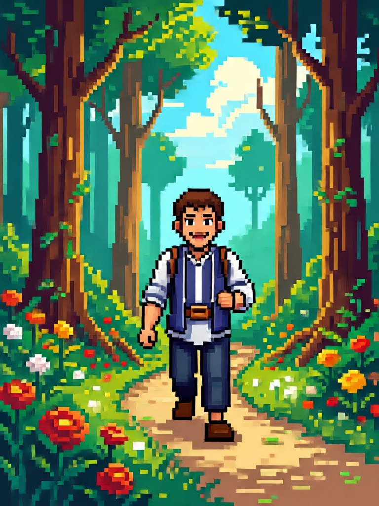 Pixel art de personagem de jogo retrô